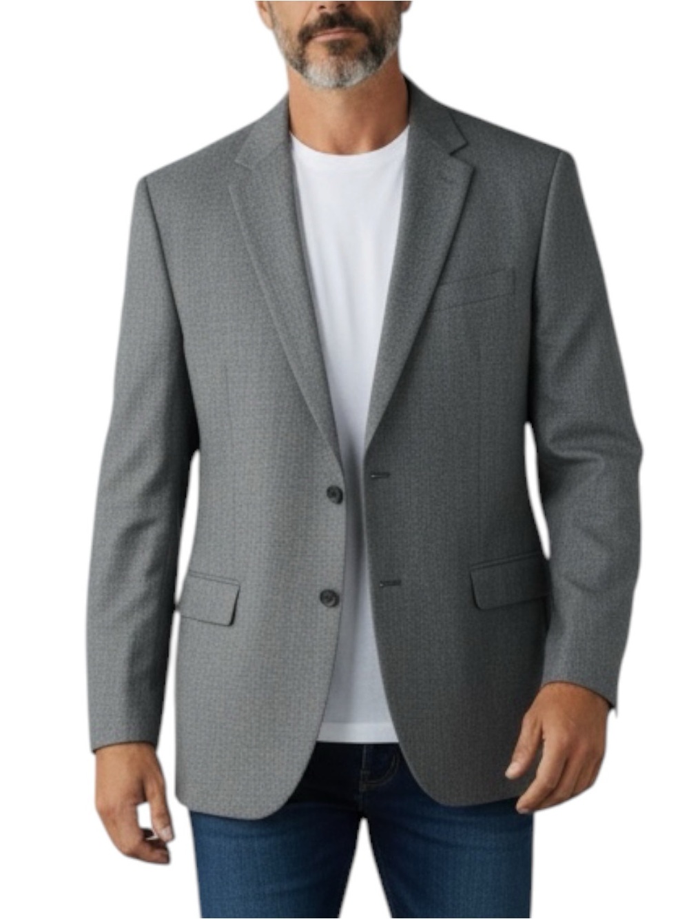 LL BEAN VTG Quilted Lined Wool Tweed Sport Coat Blazer Jacket Herringbone 42R